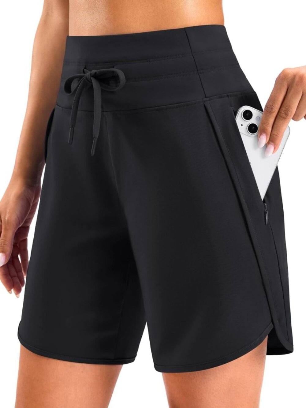 Women's Athletic Gym Running Shorts 5"/7" with Zipper Pockets - Comfortable